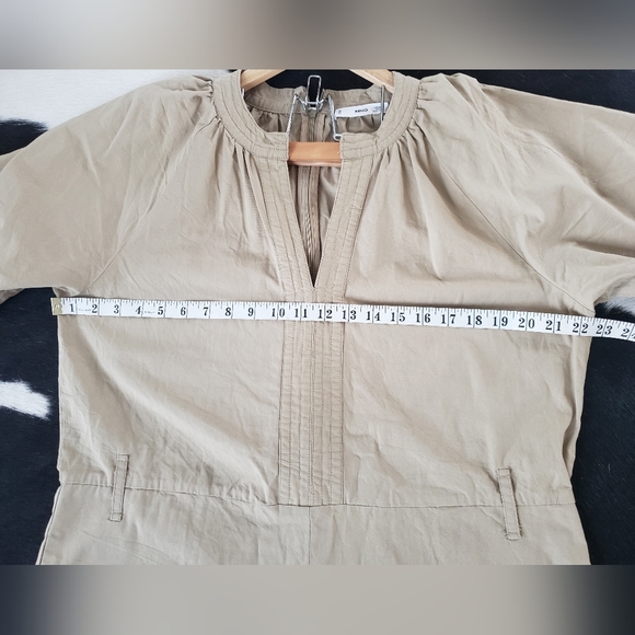 MNG mango khaki safari romper jumpsuit sz  L - Picture 8 of 12